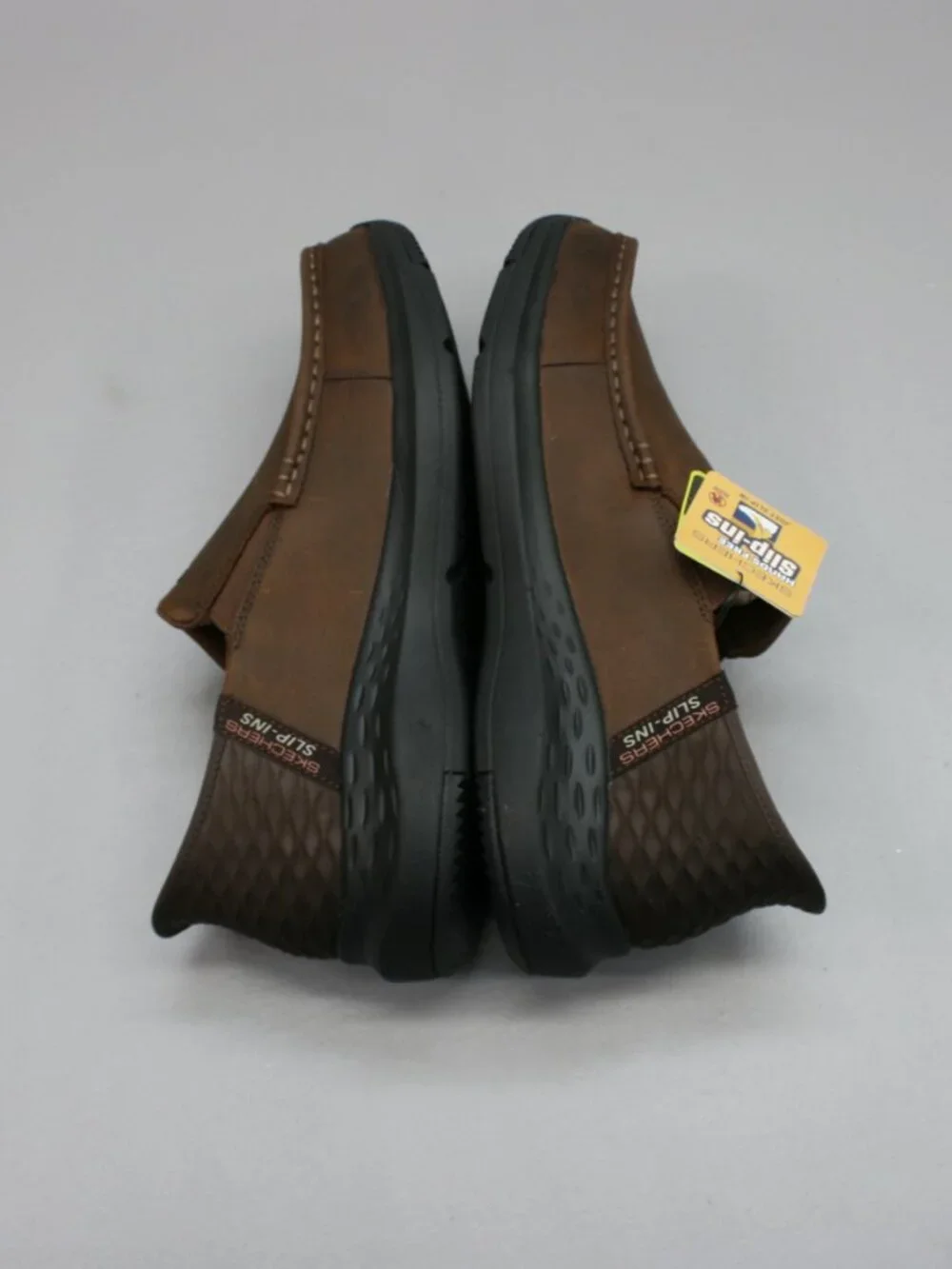 Skechers Men's 9 Parson-Oswin Brown Leather Hands-Free Slip-ins Shoes Loafers